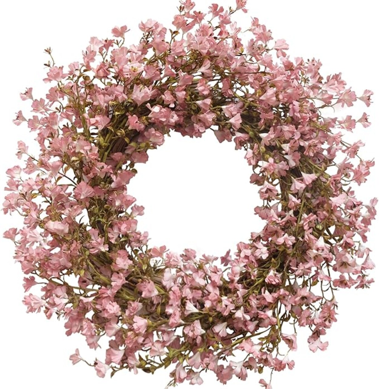 22 Inch Pink Forsythia Flower Front Door Wreath, Spring, Autumn, Valentine's Day Decor